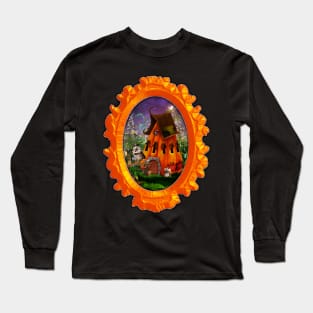 Little friends in the night with pumpkin house Long Sleeve T-Shirt